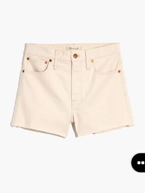 Madewell NWT❗️Canvas Cream Perfect Denim High-Rise Cutoff Shorts